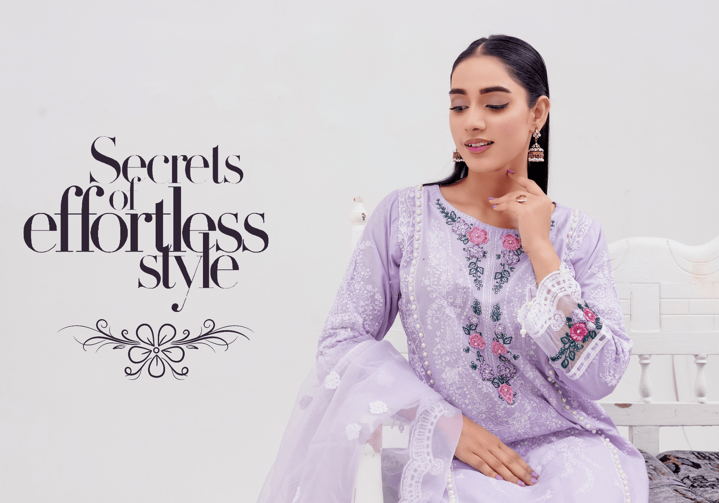 Lilac 3 Pc Embroidered Lawn Collection-Rangz