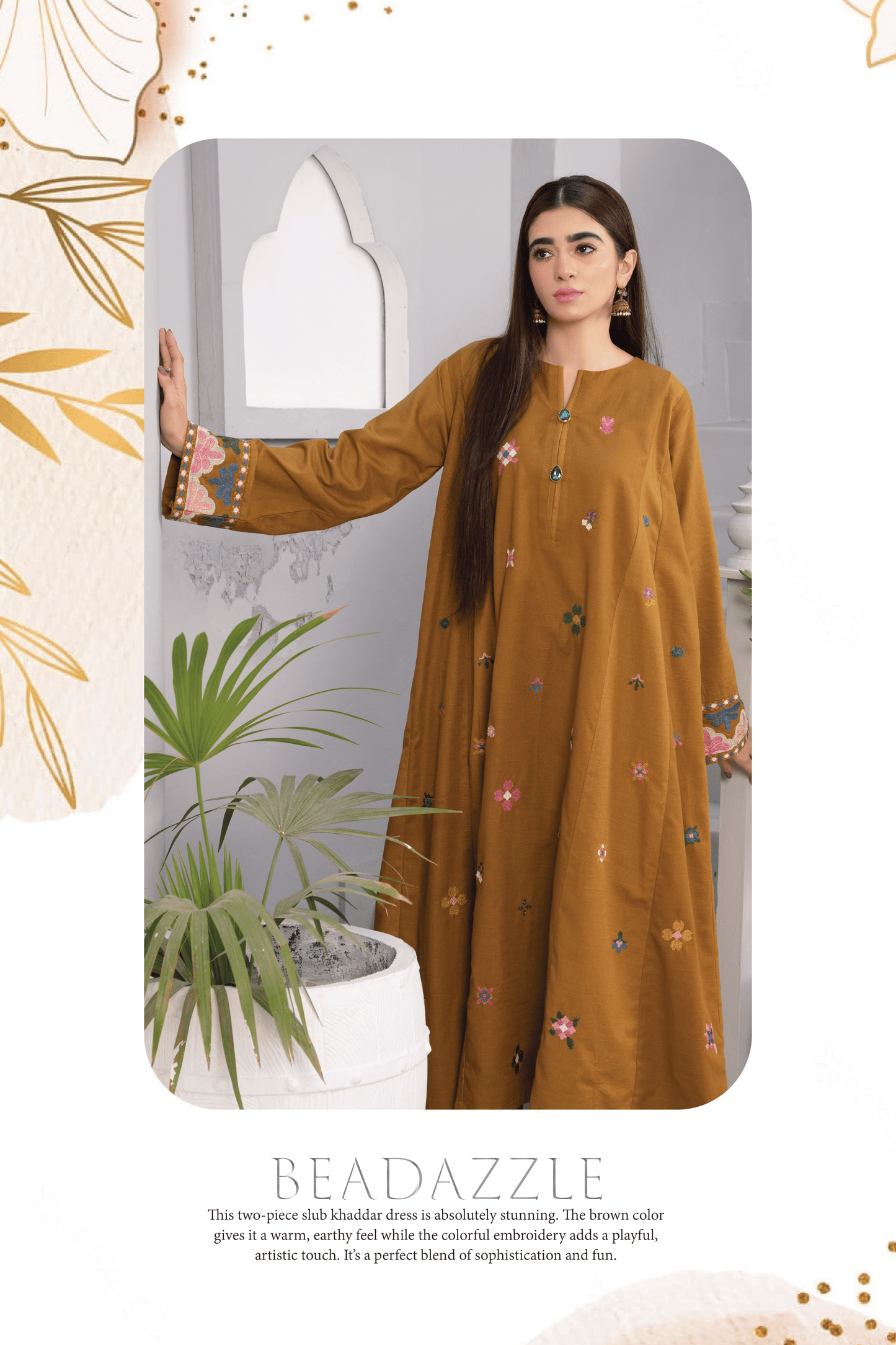 2-Piece Stitched Slub khaddar Outfit By RANIYA.H