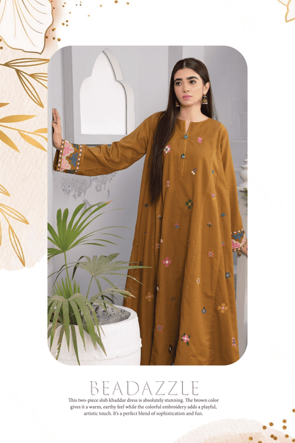 2-Piece Stitched Slub khaddar Outfit By RANIYA.H