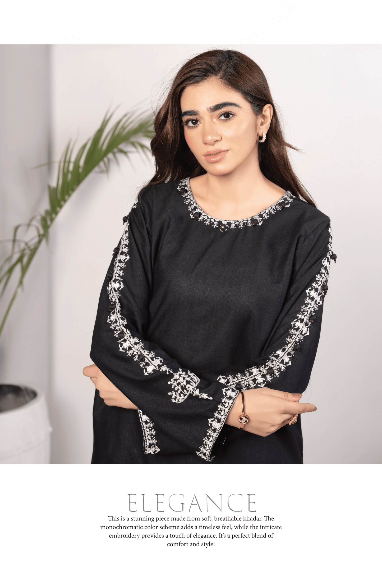 2-Piece Stitched Slub khaddar Outfit By RANIYA.H