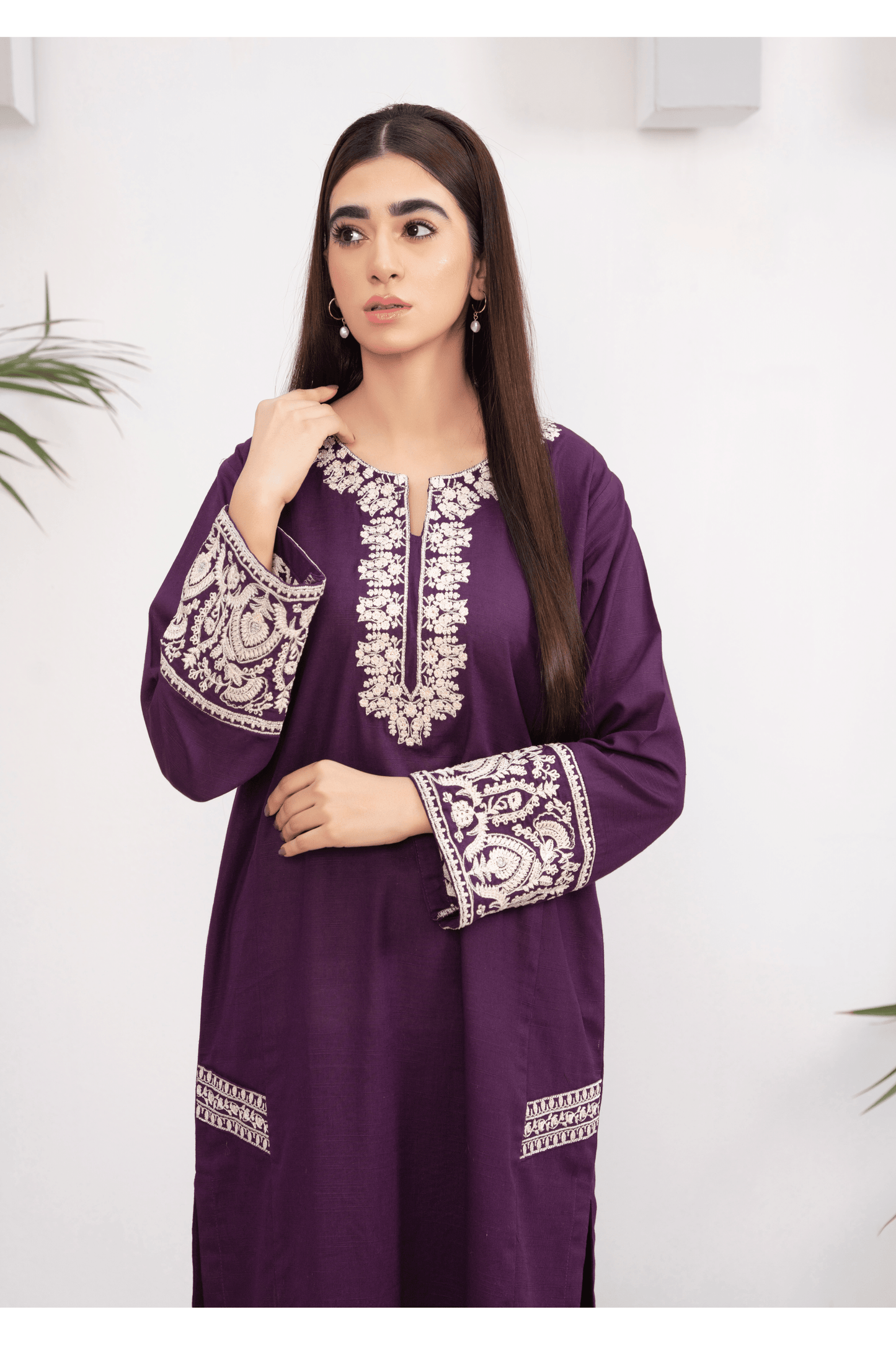 2-Piece Stitched Slub khaddar Outfit By RANIYA.H