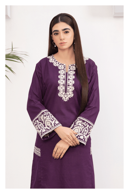 2-Piece Stitched Slub khaddar Outfit By RANIYA.H