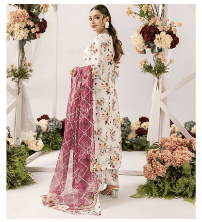 (Cream) "SEHAR" Edit 24' Viscos Linen Dress-Simrans
