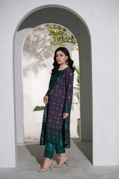 (DIGITAL AUTUMN) 3 Pc Embroidered Cambric Cotton Suit-Heera's