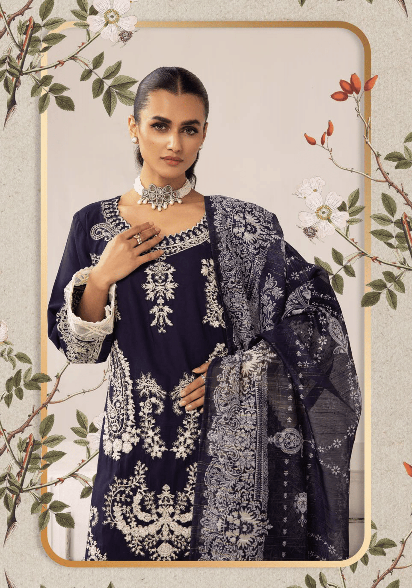 3 Piece Embroidered linen Collection - Simrans