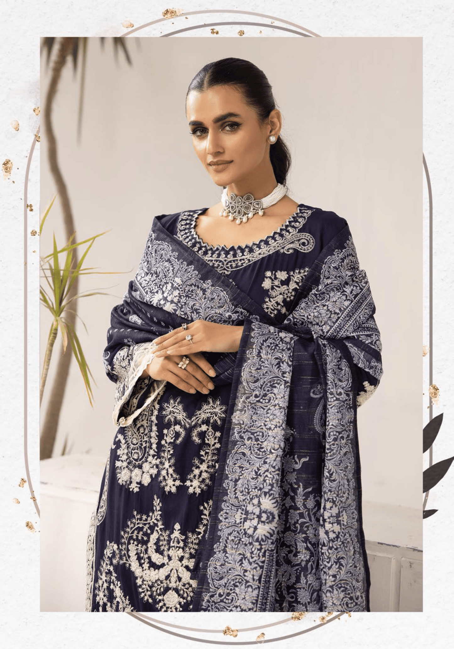 3 Piece Embroidered linen Collection - Simrans