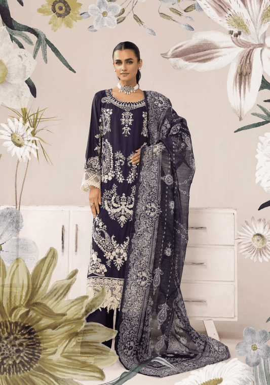 3 Piece Embroidered linen Collection - Simrans