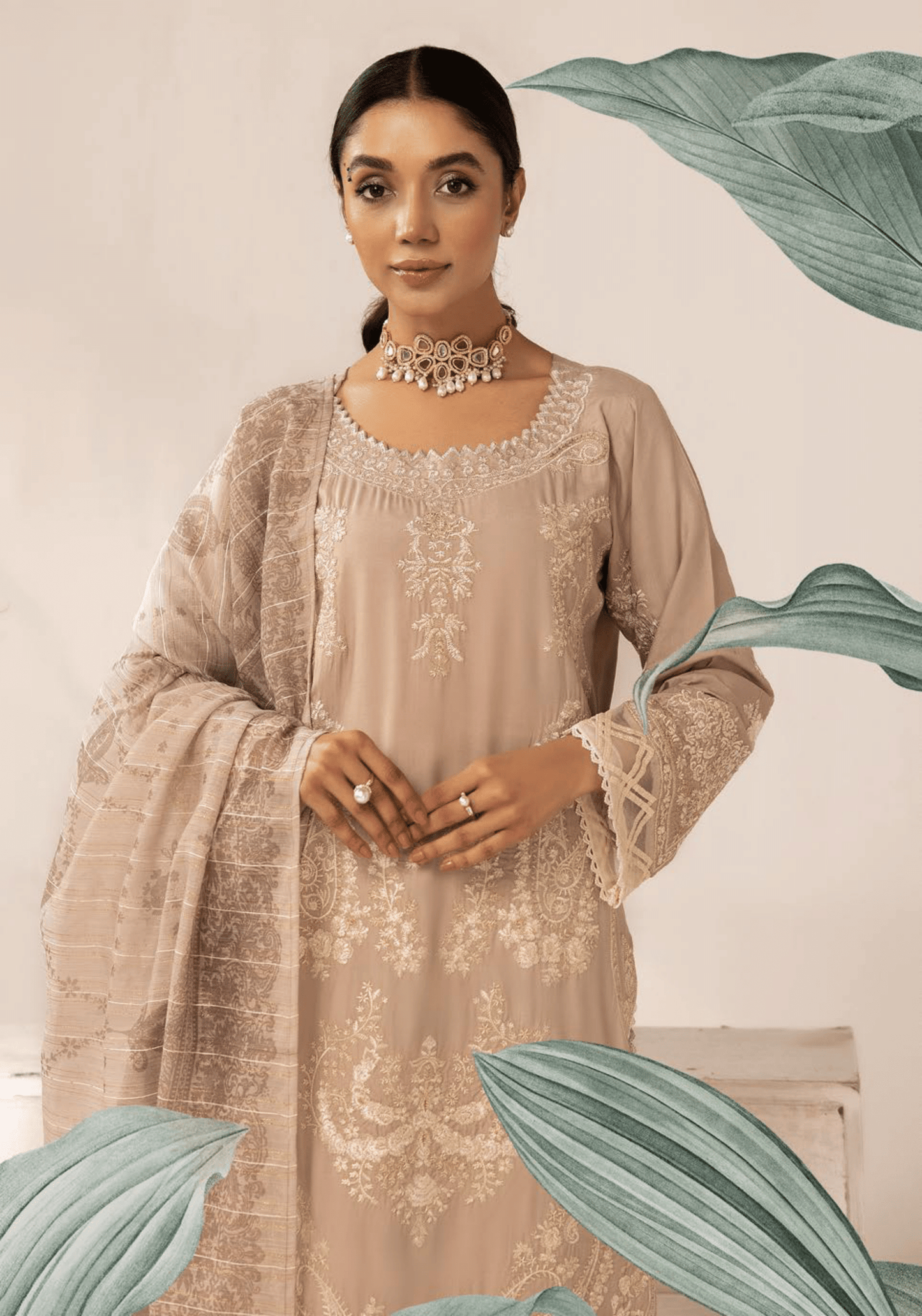 3 Piece Embroidered linen Collection - Simrans