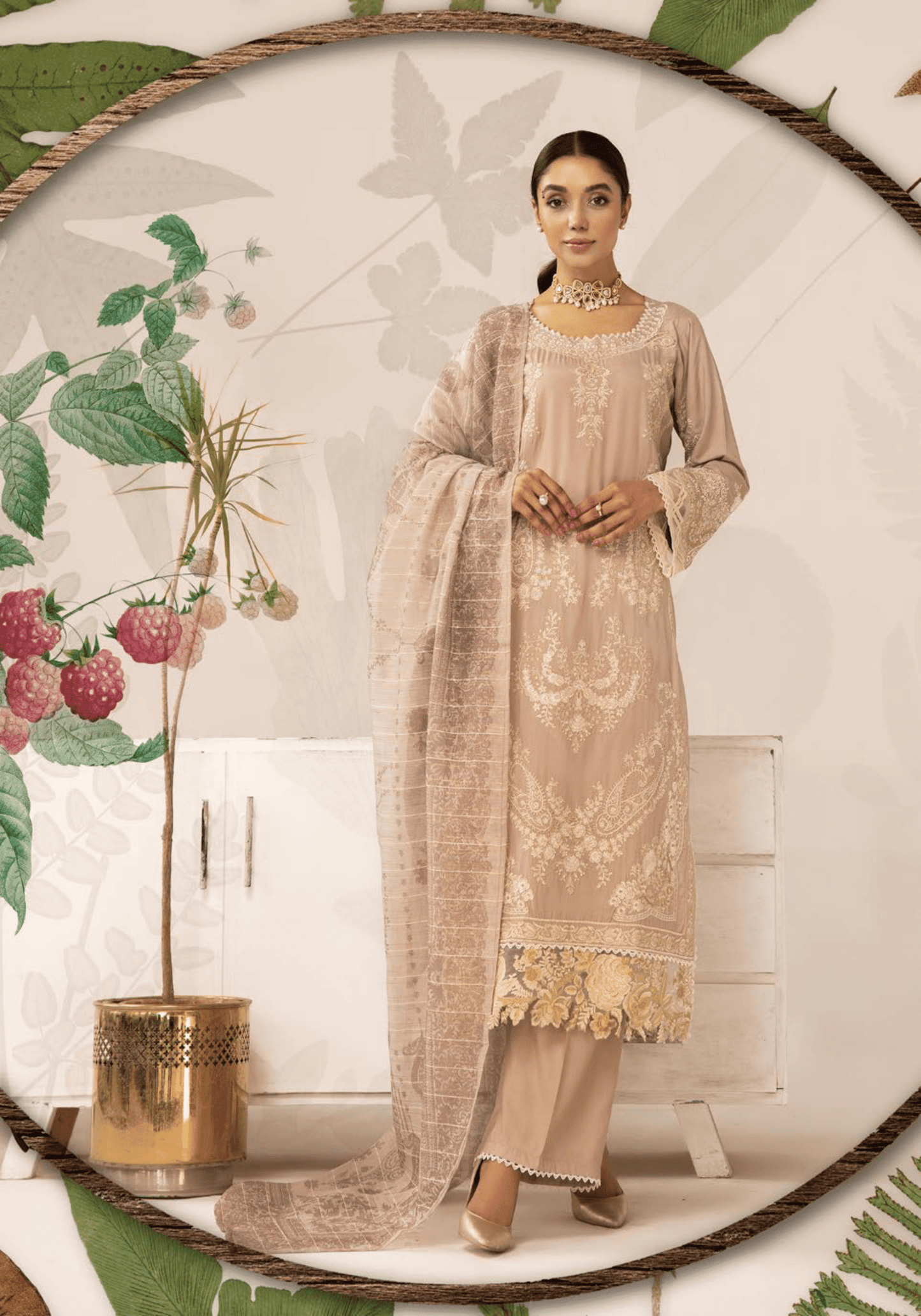 3 Piece Embroidered linen Collection - Simrans