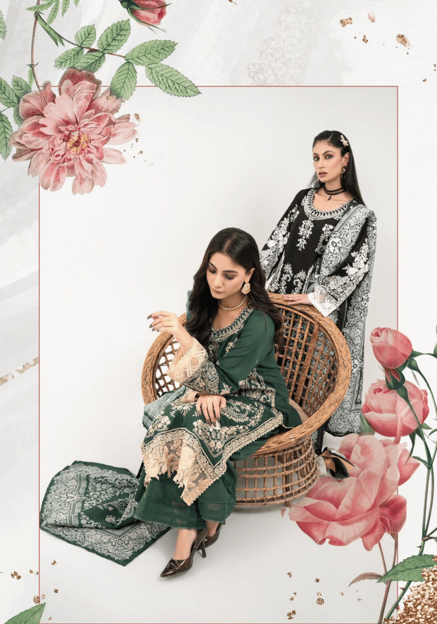 3 Piece Embroidered linen Collection - Simrans