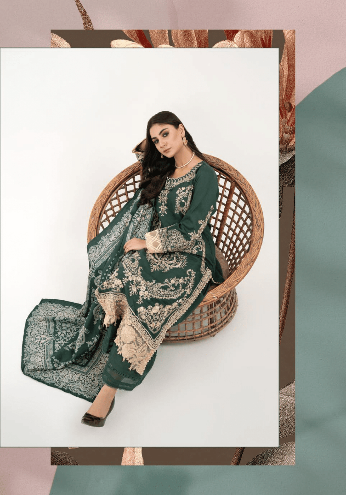 3 Piece Embroidered linen Collection - Simrans