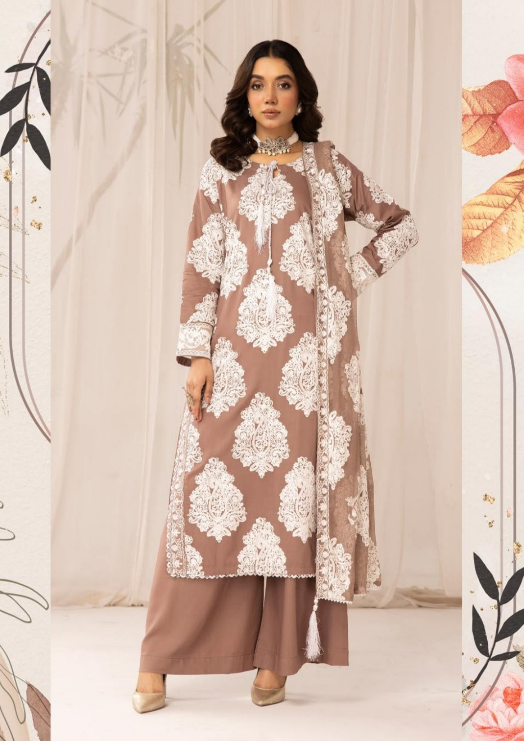 Mother & Daughter PIECE EMBROIDERED LINEN COLLECTION BY SIMRANS