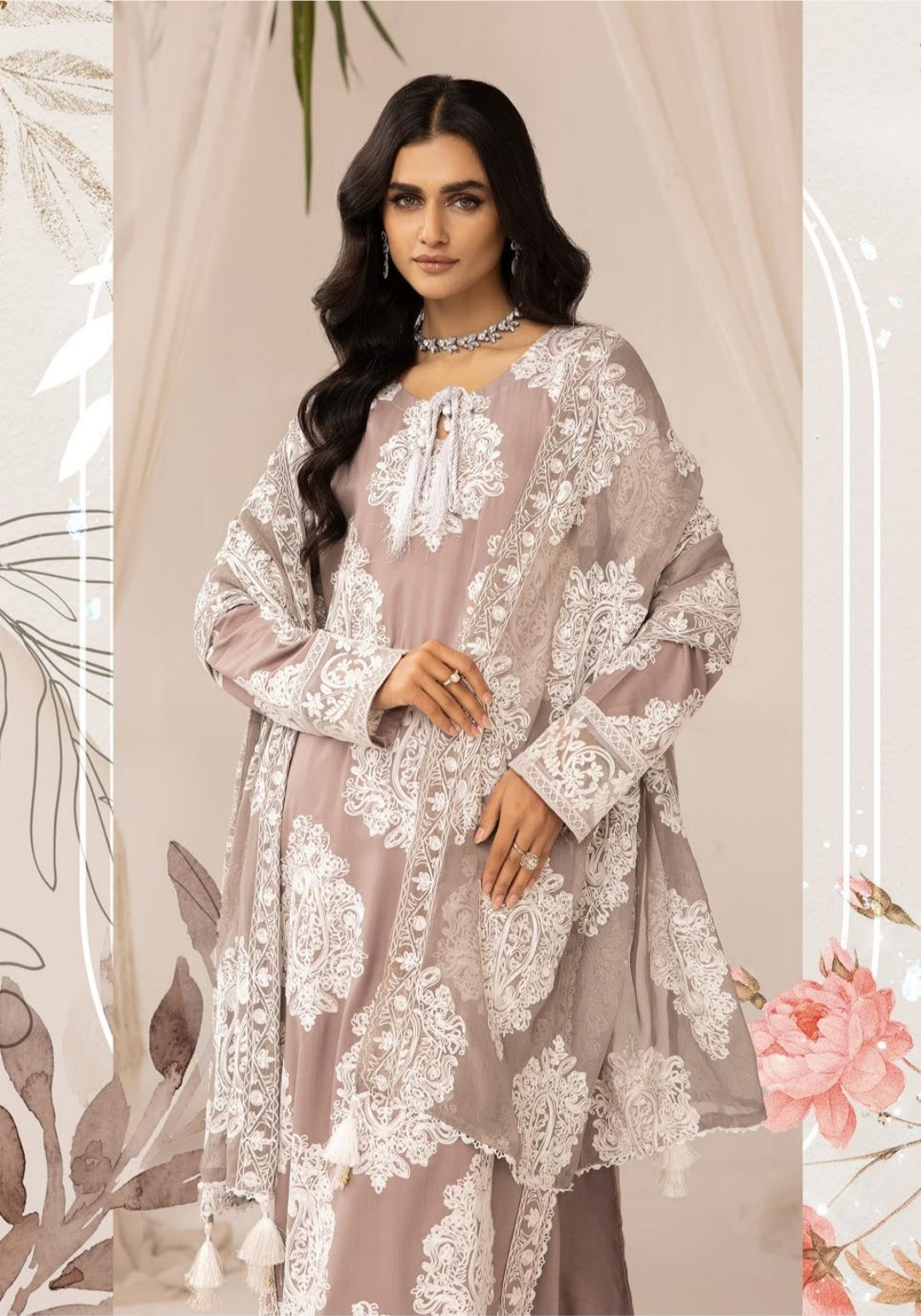 Mother & Daughter 3 PIECE EMBROIDERED LINEN COLLECTION BY SIMRANS