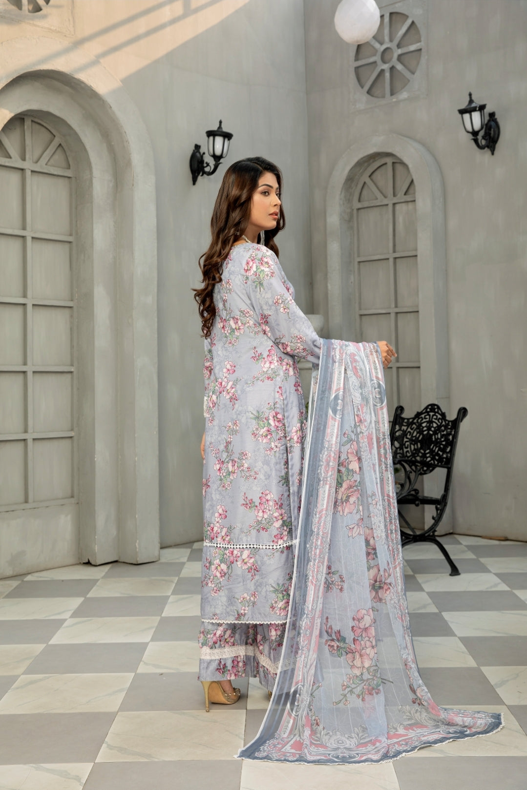 SHZ03 Sehar Viscose Linen  3 Piece Suit | Simrans