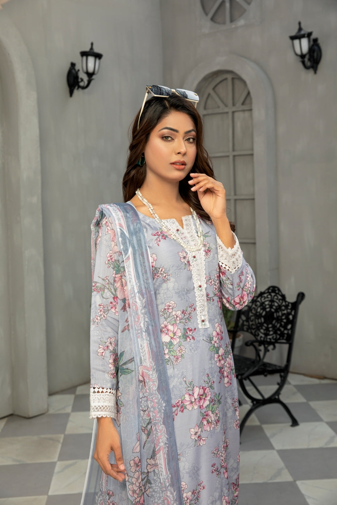 SHZ03 Sehar Viscose Linen  3 Piece Suit | Simrans