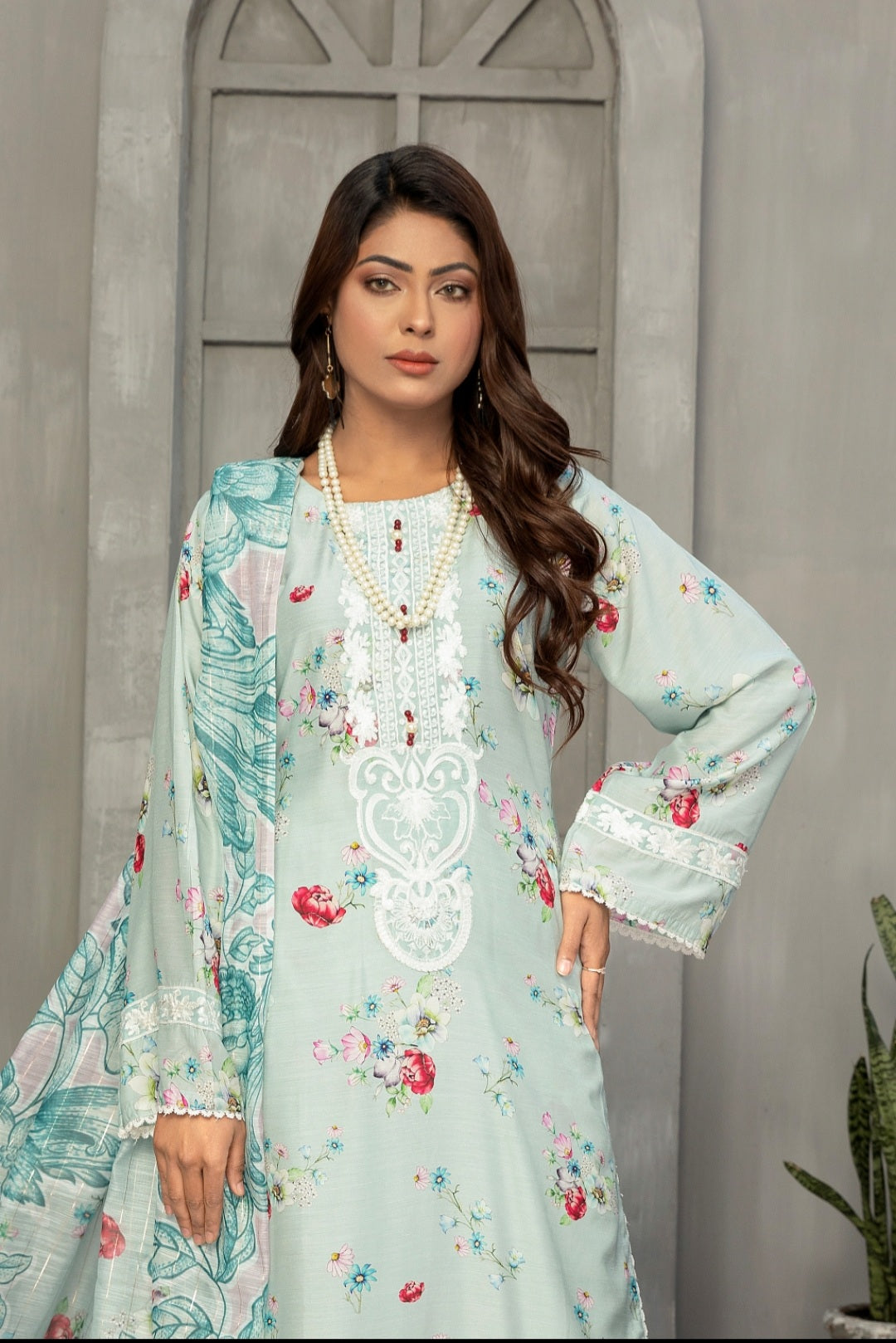SHZ04 Sehar Viscose Linen  3 Piece Suit | Simrans