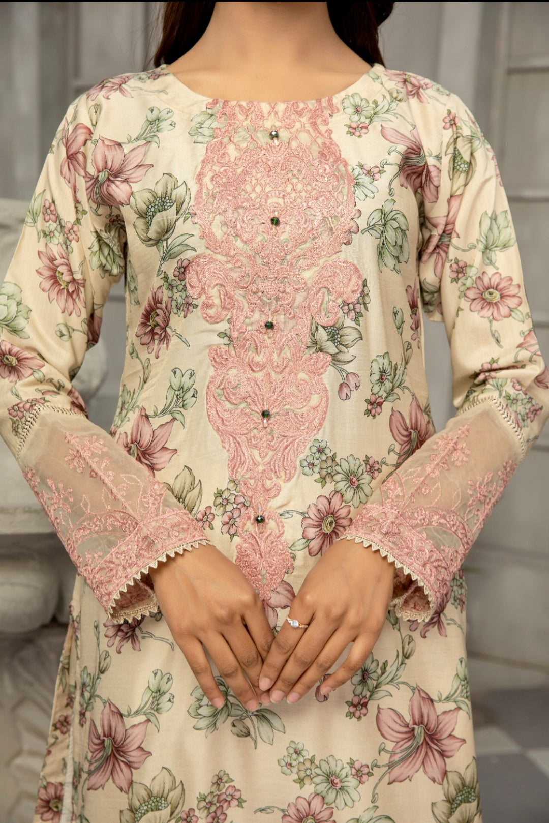 SHZ06 Sehar Viscose Linen  3 Piece Suit | Simrans