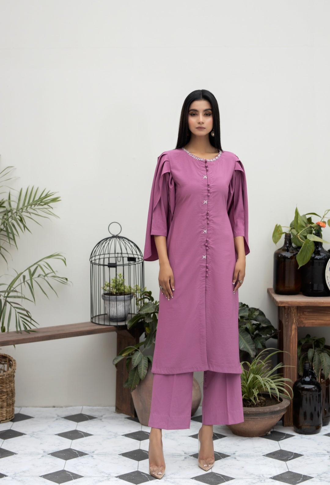(PINK) 2 pc grip Ready to Wear Outfit by Simrans