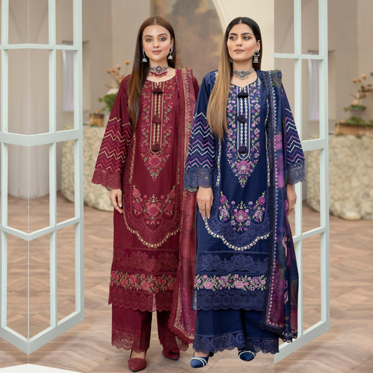 KC-1456 Embroidered Cotton Collection Ready to Wear 3 Pc - Karma Collection