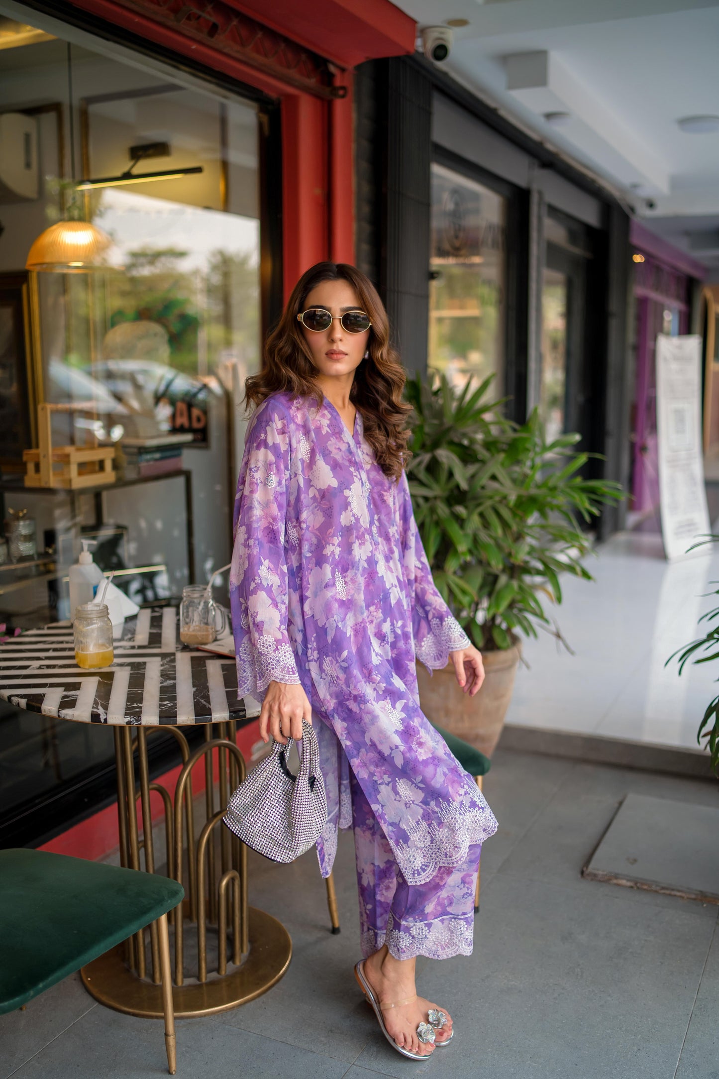 (Purple) 2 Pc | Ready to Wear | Embroidered Printed | Cambric Shirt & Trouser | Lakhany