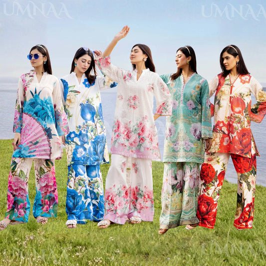 UTT-21 "Camelia" VOL 2 Summer Printed Chikankari Co Ord Set Collection by Traditional Thread | Asian Clothes