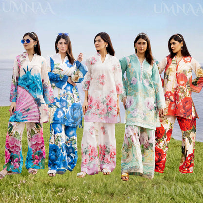 UTT-21 "Camelia" VOL 2 Summer Printed Chikankari Co Ord Set Collection by Traditional Thread | Asian Clothes