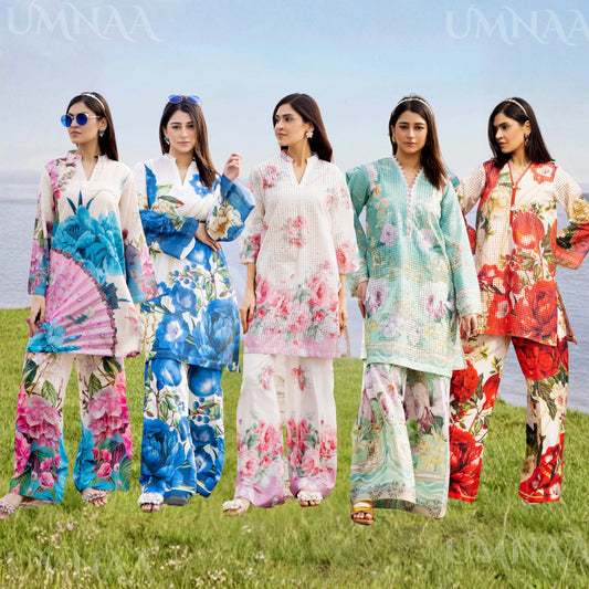 UTT-21 "Camelia" VOL 2 Summer Printed Chikankari Co Ord Set Collection by Traditional Thread | Asian Clothes