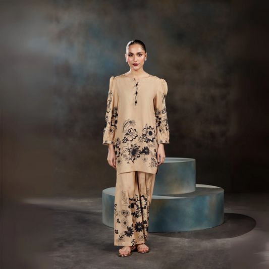2 Pc Printed Silk Pakistani Co-Ords Set | Ready to Wear | Raniya.h | UMRAH01201