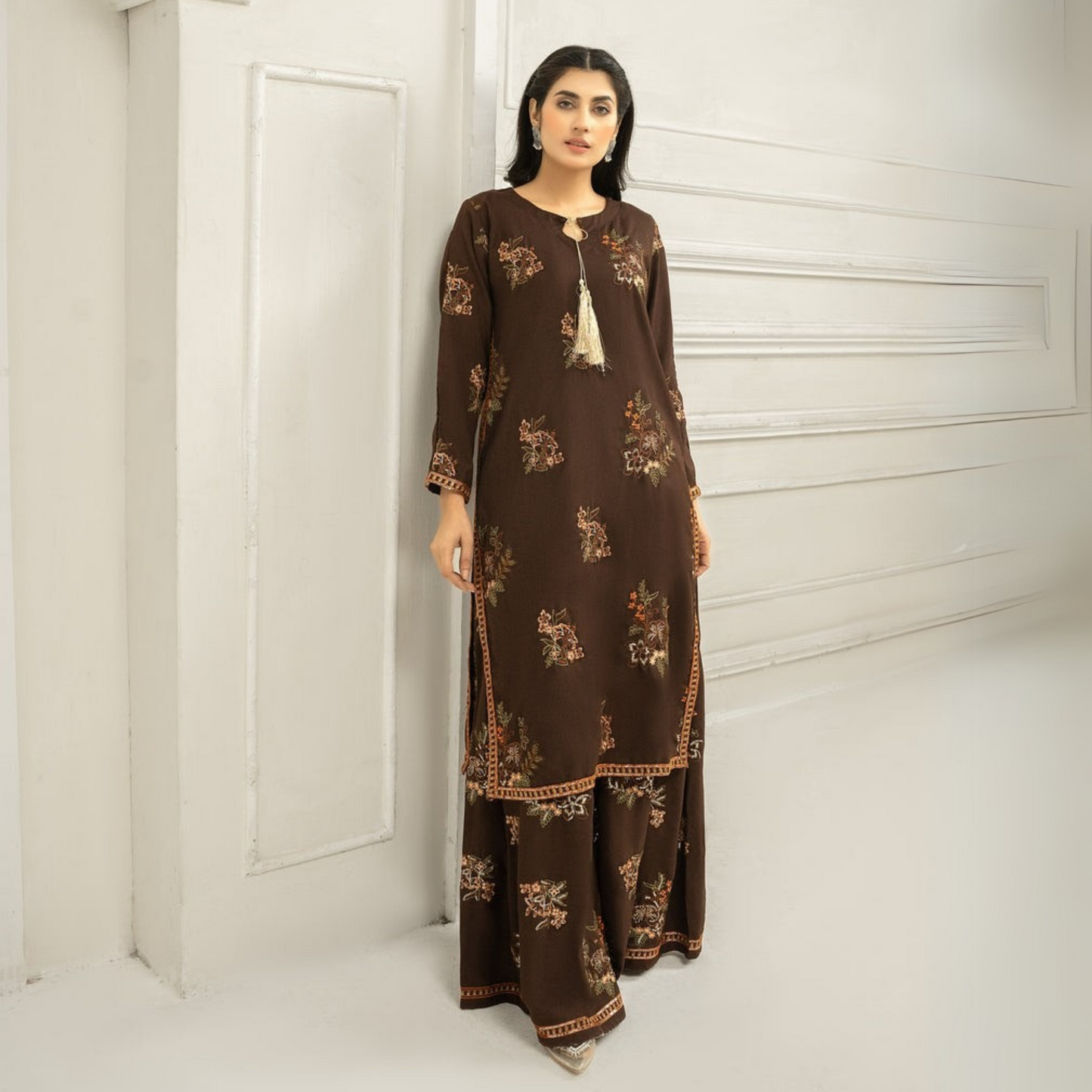 UA-45 Embroidered Viscose Linen  2 Pc Pakistani Co Ord Set Dress | Ready to wear | UMNAA