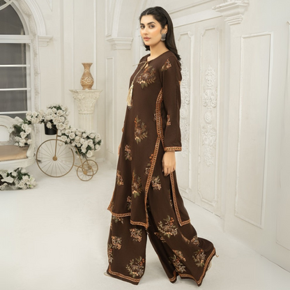 UA-45 Embroidered Viscose Linen  2 Pc Pakistani Co Ord Set Dress | Ready to wear | UMNAA