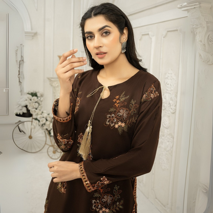 UA-45 Embroidered Viscose Linen  2 Pc Pakistani Co Ord Set Dress | Ready to wear | UMNAA