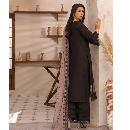 UAL-01 3 Pc Embroidered Chikenkari Cotton Ready to Wear Dress | ALLY'S