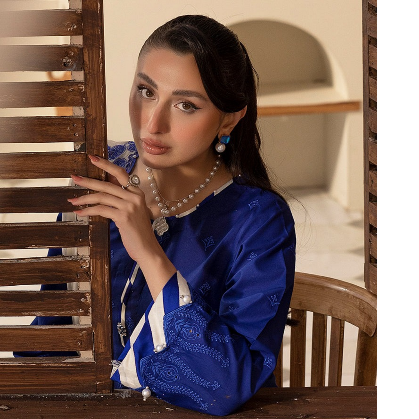 UAL-01 3 Pc Embroidered Chikenkari Cotton Ready to Wear Dress | ALLY'S