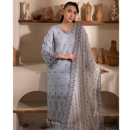 UAL-01 3 Pc Embroidered Chikenkari Cotton Ready to Wear Dress | ALLY'S