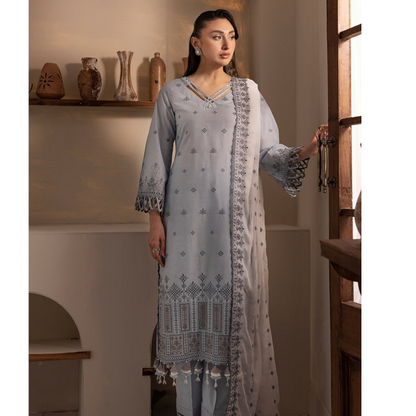 UAL-01 3 Pc Embroidered Chikenkari Cotton Ready to Wear Dress | ALLY'S