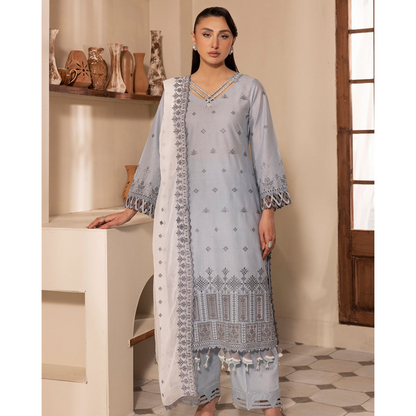UAL-01 3 Pc Embroidered Chikenkari Cotton Ready to Wear Dress | ALLY'S