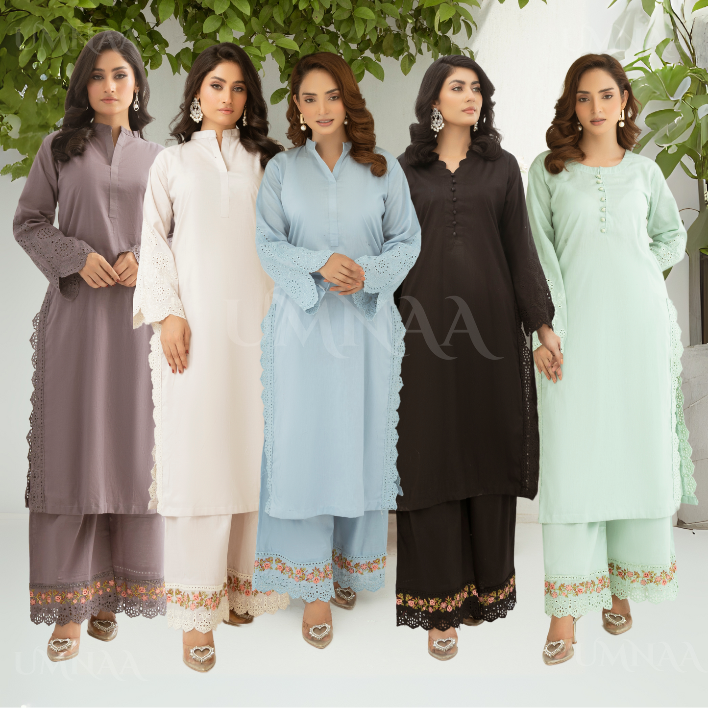 2 Pc Embroidered Cotton Pakistani Co-Ords Set | Summer Wear| Umnaa
