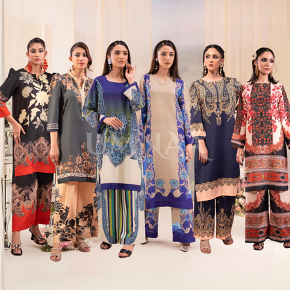 RA-18 Printed Poly Lawn Summer Co-Ords Set  |Ready to Wear | Raniya.h