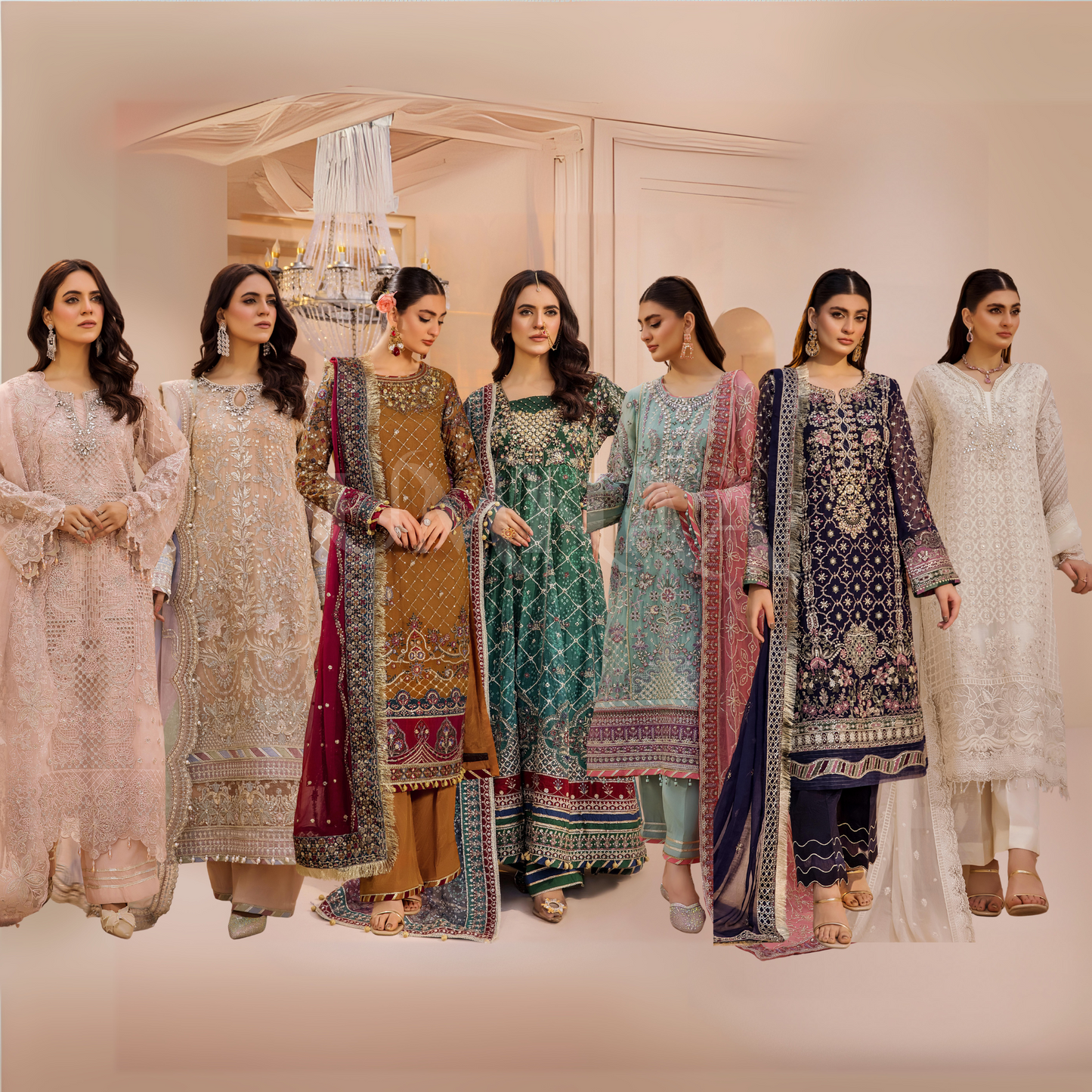 UTT-10 "Chantelle" Embroidered Chiffon Festive Collection by Traditional Thread