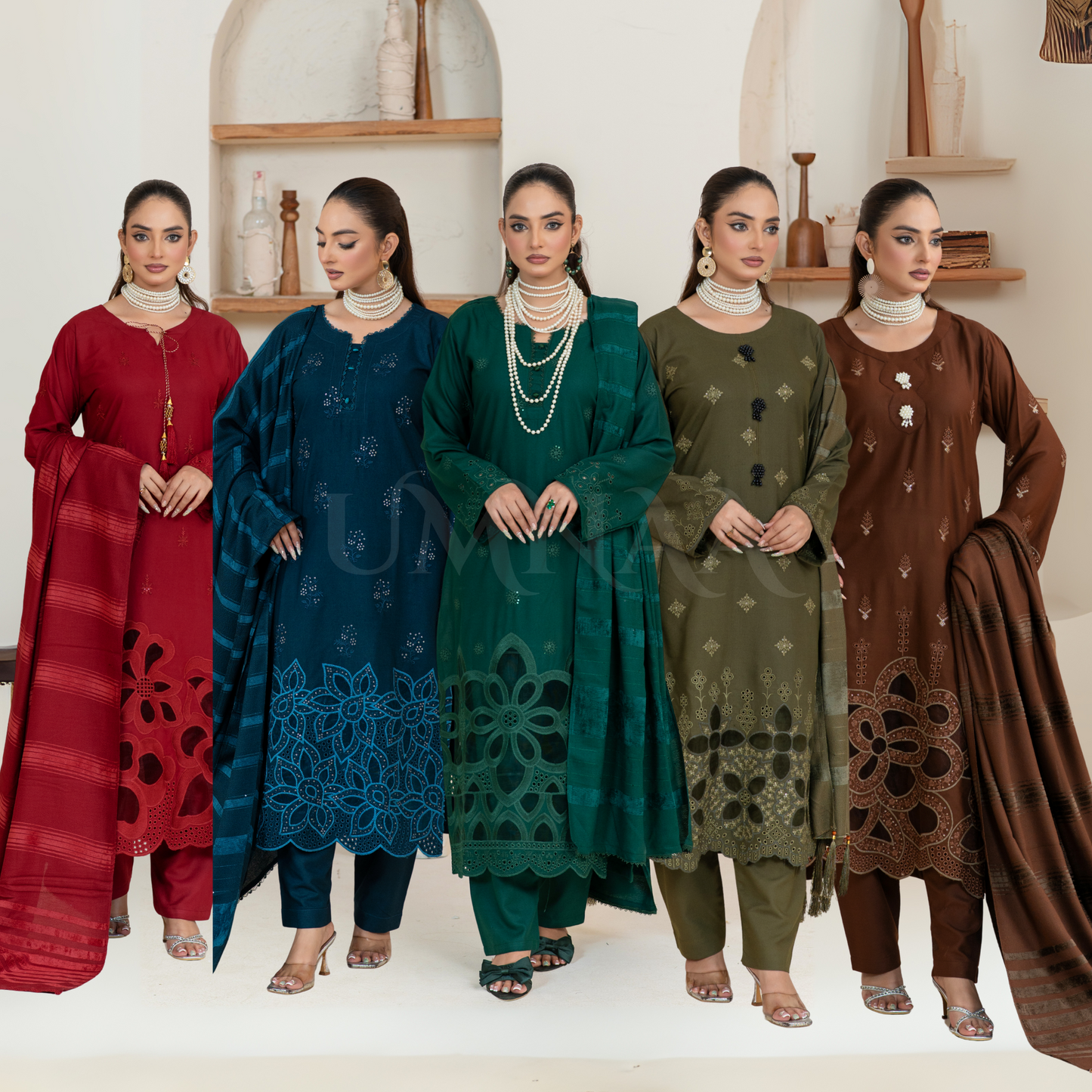 UA-110 "Heena" Embroidered Dhanak Winter Collection | Ready by Wear | Pakistani Dress Asian Clothes Umnaa