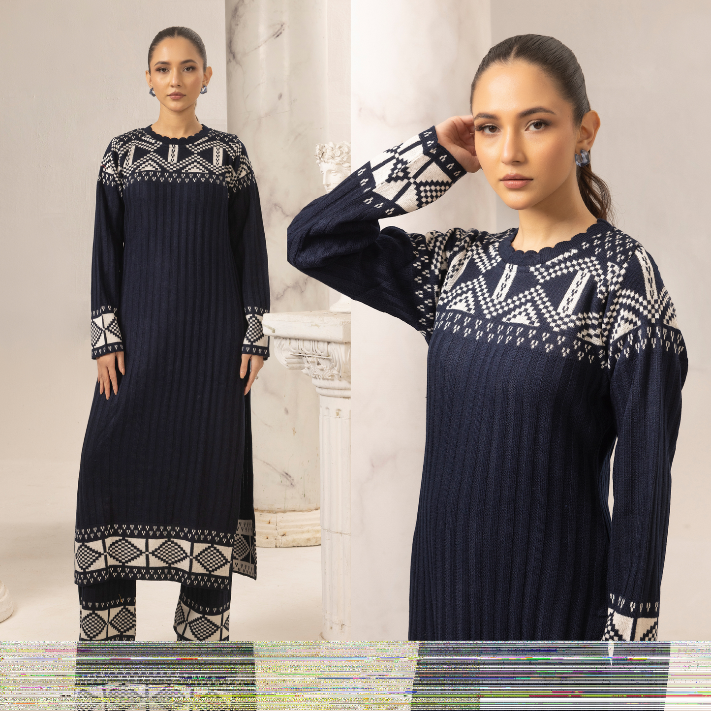 UMS-35 Simrans Azuel 2.0 Knit Wear Co-Ords Set | Modest Fashion | Winter Wear