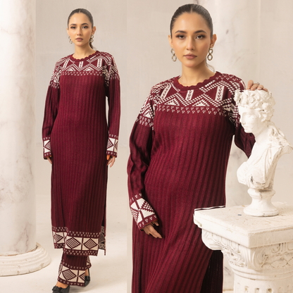UMS-35 Simrans Azuel 2.0 Knit Wear Co-Ords Set | Modest Fashion | Winter Wear