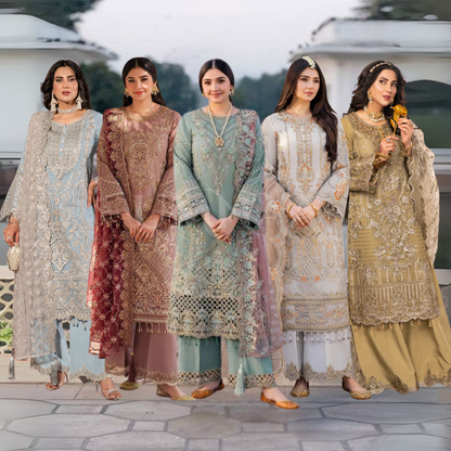 UA-111 IMROZIA inspired Luxury Embroidered Ready to Wear Dress by Umnaa