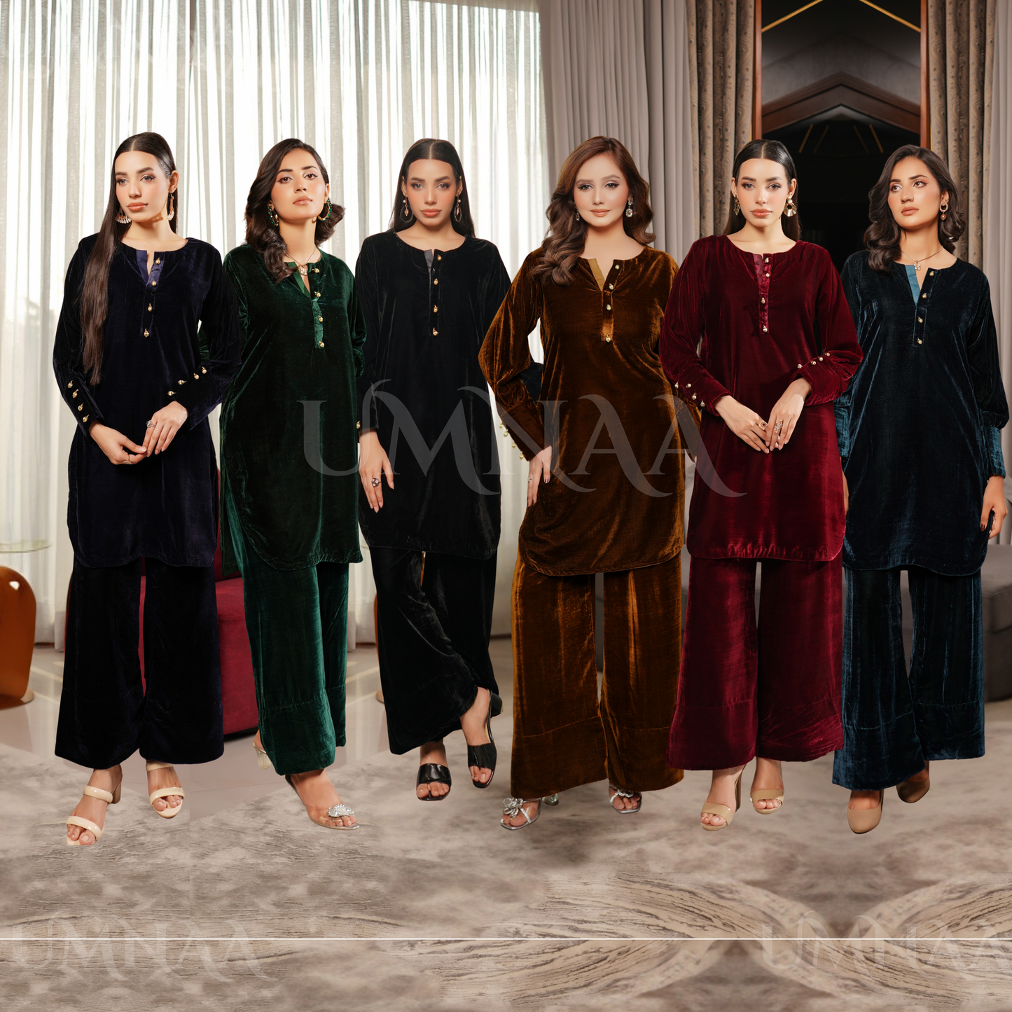 UMS-47 Coco by Simrans Velvet Co-Ords set | Ready to Wear | Asian Clothes