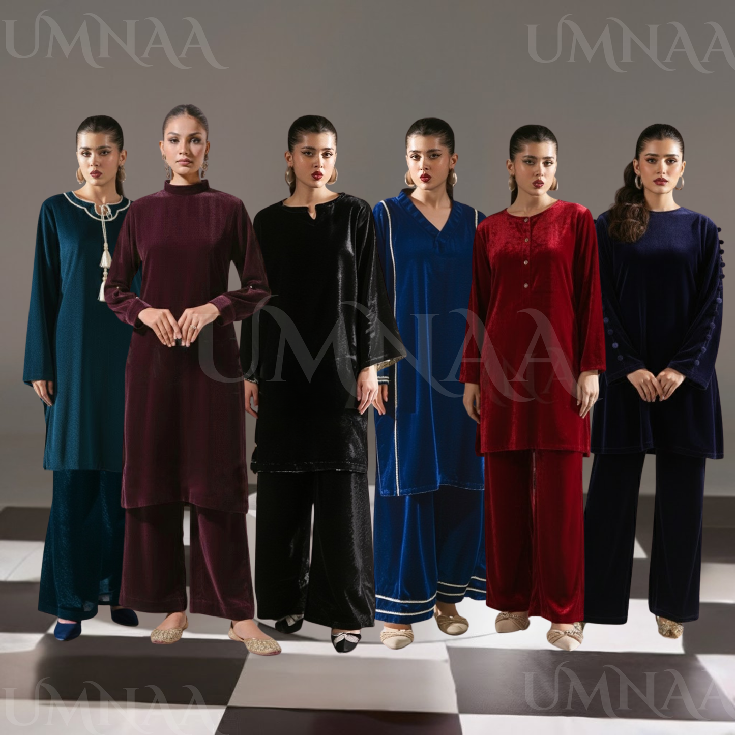 UA-149 Solid Velvet Farshi Shalwar Collection by Umnaa