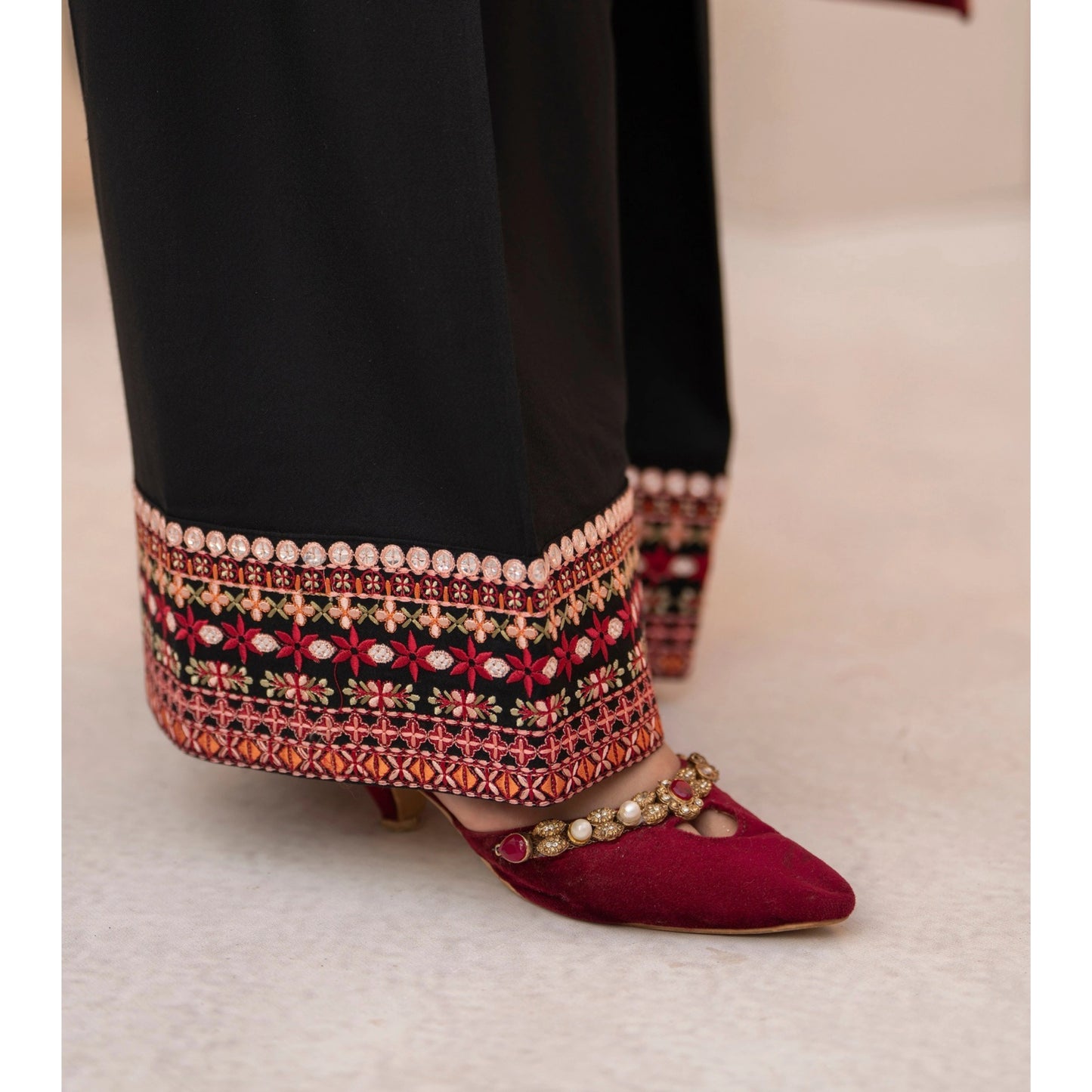 UA-174 Embroidered Slub Linen Mother Daughter Festive Collection by Umnaa