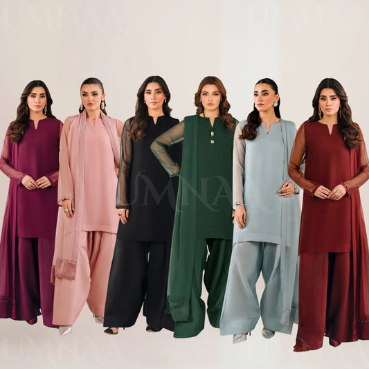 UA-103 Trendy Chiffon Farshi Shalwar Collection by Umnaa