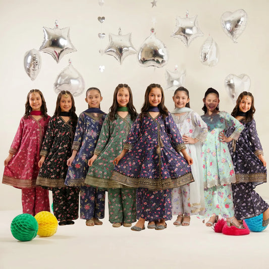 UN-01 Embroidered Printed Festive Kids Collection by Naubahar | Ready to Wear Pakistani Asian clothes