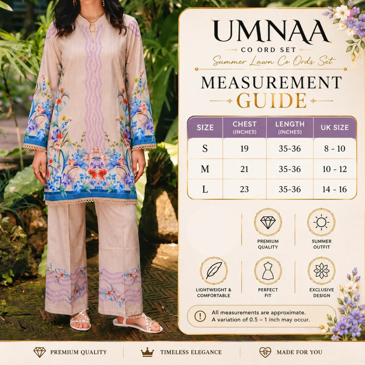 USN-20 Printed Lawn 2 Piece Co-Ord Set for Women | Soft Summer Casual Wear by Saphron