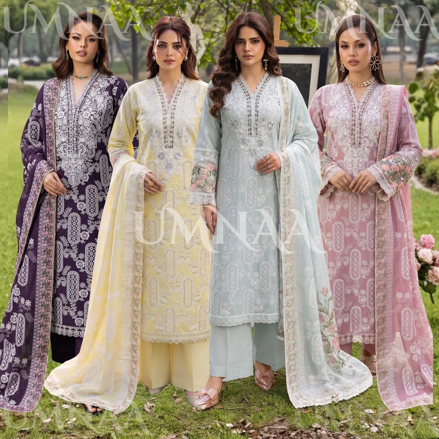 UA-250 Embroidered Cambric Cotton Collection by Umnaa